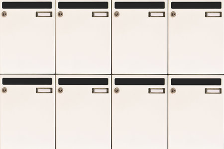 mailboxes background with blank name tagsの写真素材