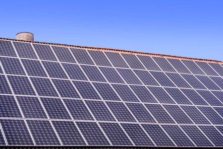 alternative energy, solar panels on a house roof