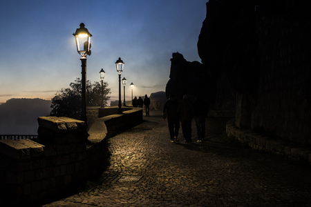 Walk through clouds and fogの写真素材