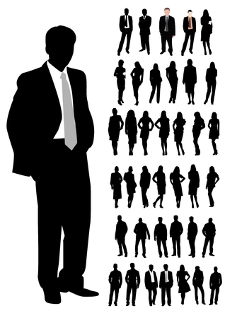 Set of business man and woman shapesのイラスト素材