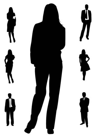 Set of business men and women shapesのイラスト素材