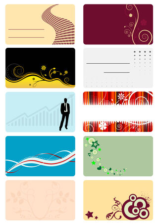 Set of ten detailed business cardsのイラスト素材