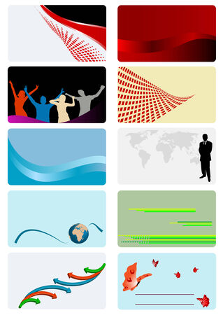 Set of ten detailed business cardsのイラスト素材