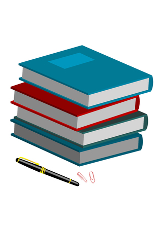 Illustration of books isolated on white backgroundのイラスト素材