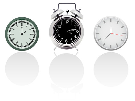 Set of three types of clocksのイラスト素材
