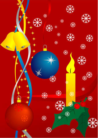Christmas background with balls and bellsのイラスト素材