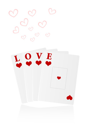 Love illustration with playing cardsのイラスト素材