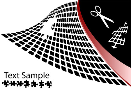 Wavy patterned background with missing puzzleのイラスト素材