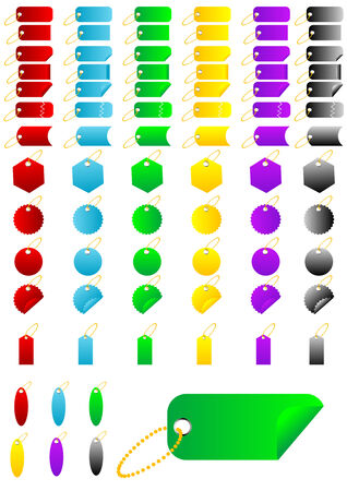 Multicolor Labels and Ticketsのイラスト素材