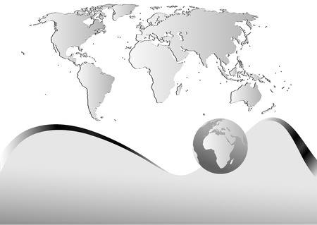 Background illustration with glossy map, globe and space for your textのイラスト素材