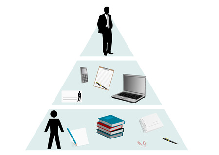 Conceptual illustration of a business man pyramidのイラスト素材