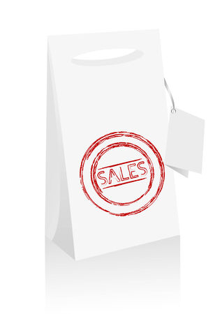 Illustration of a shopping bag, isolated on white backgroundのイラスト素材