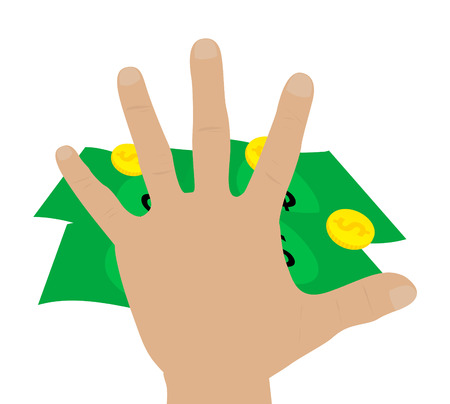 Illustration of a hand grabbing moneyのイラスト素材
