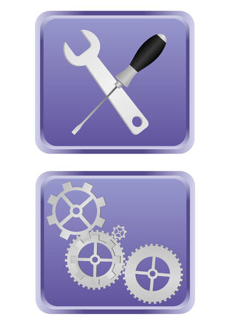 Illustration of detailed web buttons isolated on white backgroundのイラスト素材