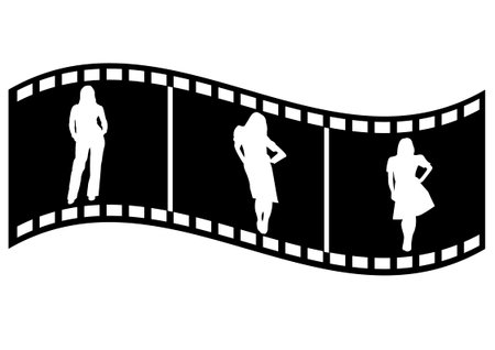 Illustration of a film strip with business peopleのイラスト素材