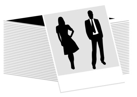 Illustration of a photo with business peopleのイラスト素材