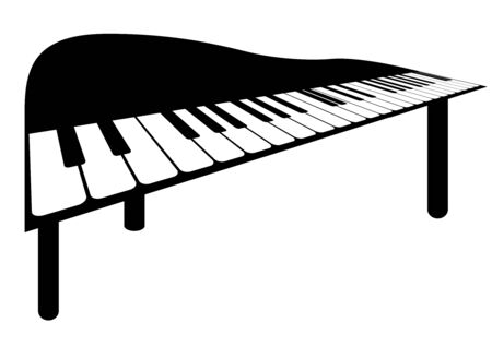 Illustration of a piano on white backgroundのイラスト素材