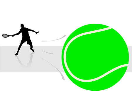 Sport illustration with tennis playerのイラスト素材