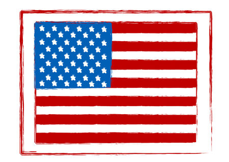 Illustration of an American Flag  stampのイラスト素材