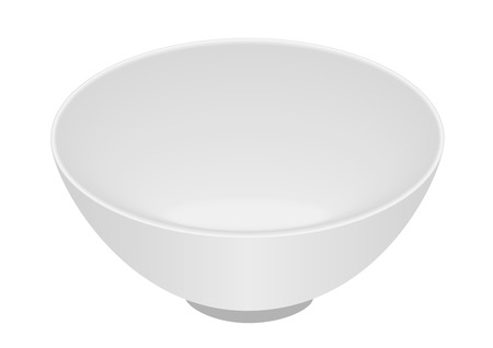 White bowl isolated on white backgroundのイラスト素材