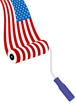 Conceptual illustration with American flagのイラスト素材