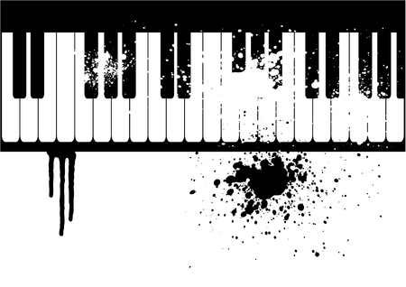 Illustration of a grunge piano on white backgroundのイラスト素材