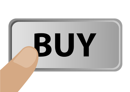 Illustration of a finger pressing buy buttonのイラスト素材