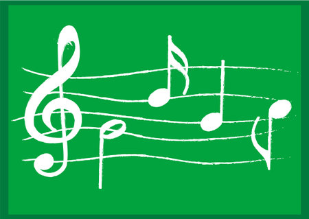 Illustration of drawn board with a staveのイラスト素材