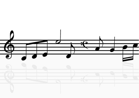 Illustration of a stave with reflectionのイラスト素材