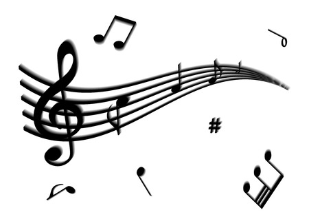 Illustration of a stave and some music notesのイラスト素材