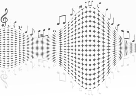 Abstract dotted background with music notesのイラスト素材