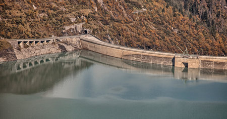 Mountain dam near Kaprun - Zell am See, Austriaの写真素材
