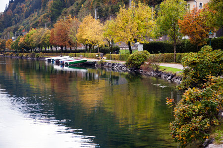 Autumn colors in Zell am See, Austriaの写真素材