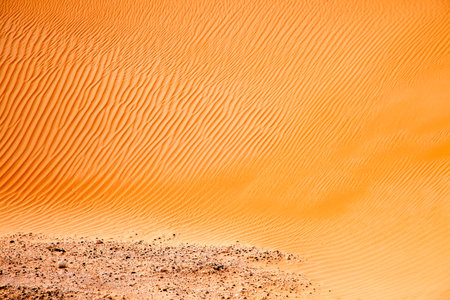 Wind created patterns in the sand dunes of Liwa oasis, United Arab Emiratesの写真素材