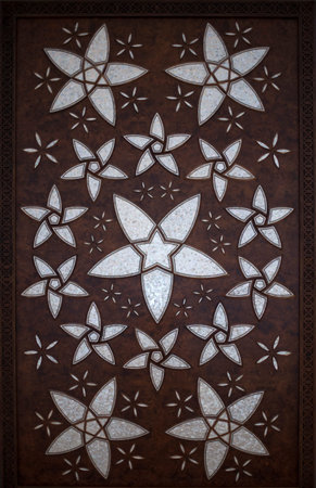 Woodwork inside a mosque