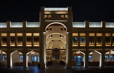 Traditional Arabic architecture near Souq Waqif, Doha, Qatar