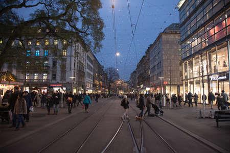 Amazing night scenes from Zurich, Switzerlandのeditorial素材