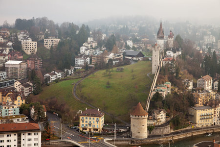 Musegg Wall and Towers in Luzern, Switzerland
