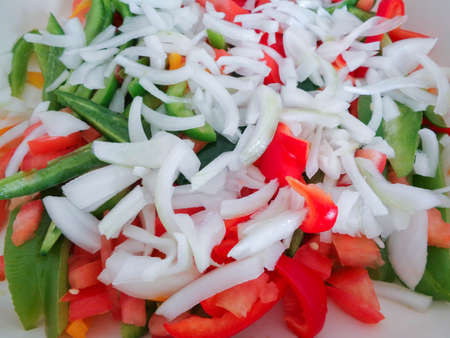 mexican food red white and greenの写真素材