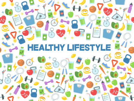 Healthy Lifestyle banner design illustration.のイラスト素材