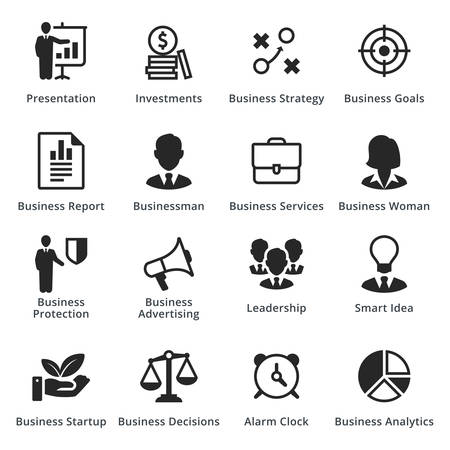Collection of business concept icons.のイラスト素材