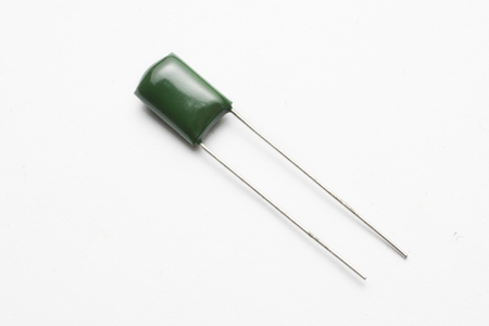 Ceramic capacitor used in electronic  (generic capacitor) on white backgroundの写真素材