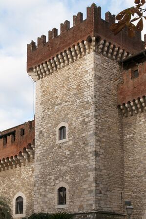Carrara, Italy: the tower of the medieval Cybo Malaspina castleのeditorial素材