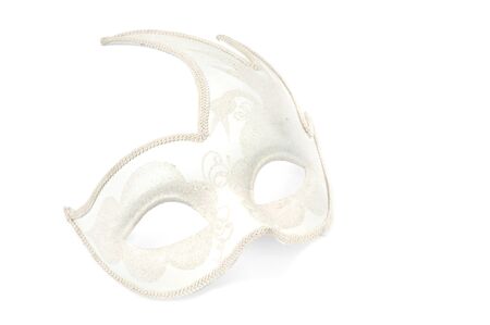 White theater carnival mask on white backgroundの写真素材