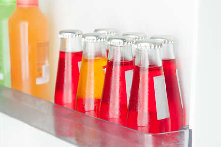 Single portion analcoholic aperitifs in the home refrigeratorの写真素材