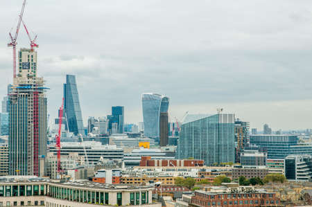 London, UK - October 26, 2014 - Panoramic view of the City of Londonのeditorial素材