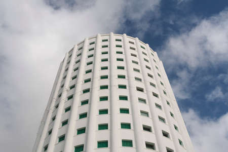 Low angle photo of an ancient cylindrical buildingの写真素材