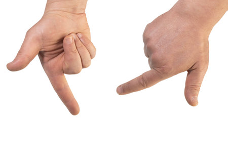 Man demonstrate how to make the italian gesture that stands for: nothingの写真素材