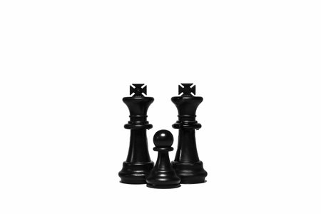 Black chess pieces isolated on white background. Concept of leadership and success.の写真素材