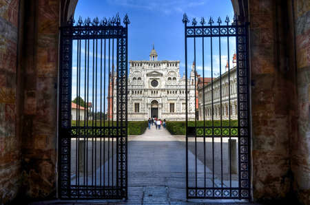 PAVIA, ITALY - JUNE 12, 2016 - The chartreuse of Pavia on june 12, 2016. The chartreuse is an important example of renaissance religious architectureのeditorial素材